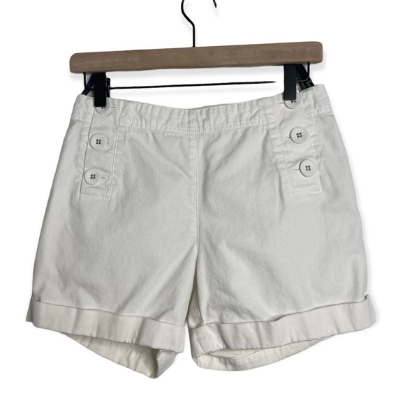 BODEN Women's White Fife High Rise 100% Cotton Sailor Shorts - Picture 1 of 14